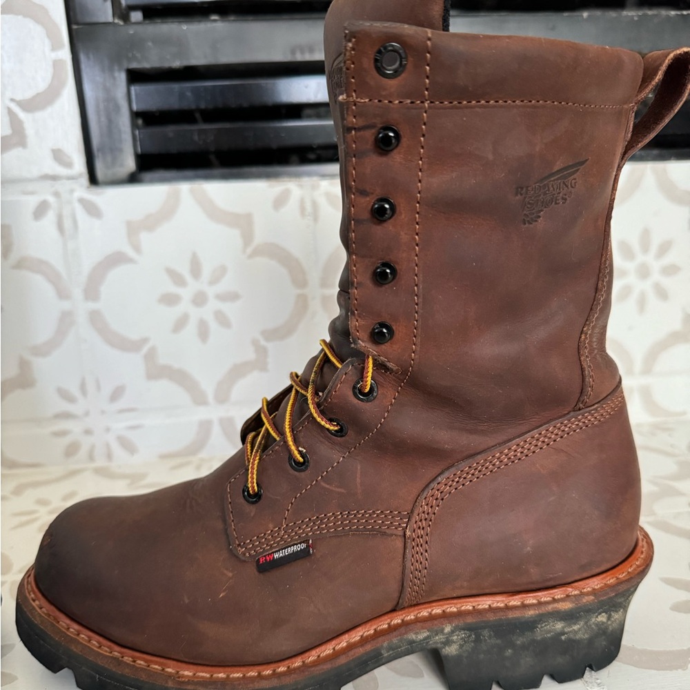 Red Wing Shoes Brown Leather Work Boots